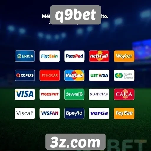 Métodos de pagamento aceitos no q9bet
